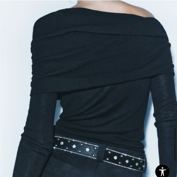Zara Off The Shoulder Knit Top - Picture 5 of 11